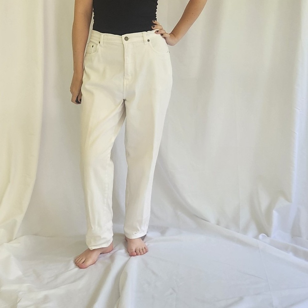 90s White Bill Blass Mom Jeans